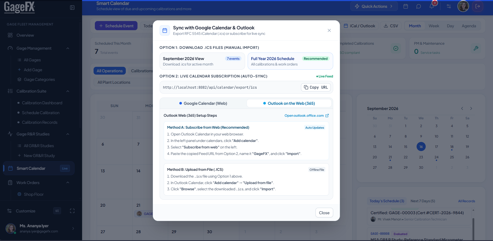 Enterprise 2-Way Calendar Integration